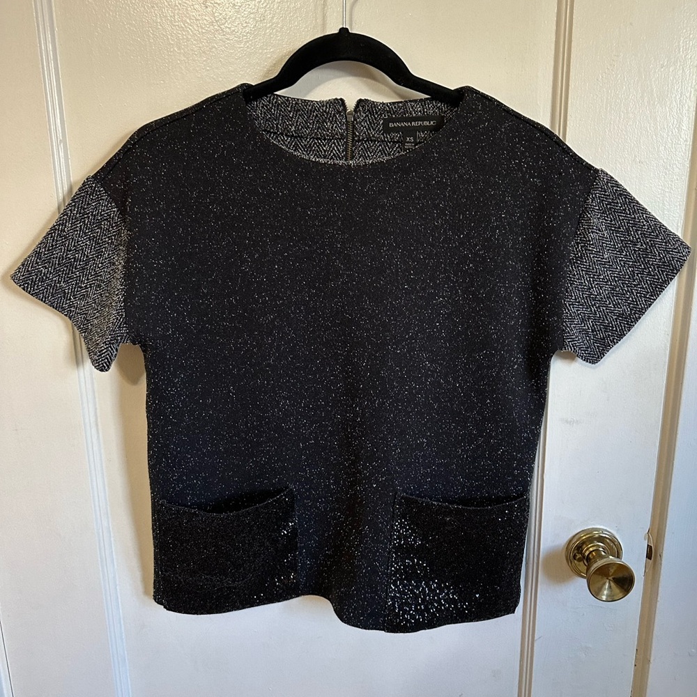 Sequined black shirt banana republic
